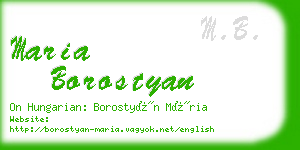 maria borostyan business card